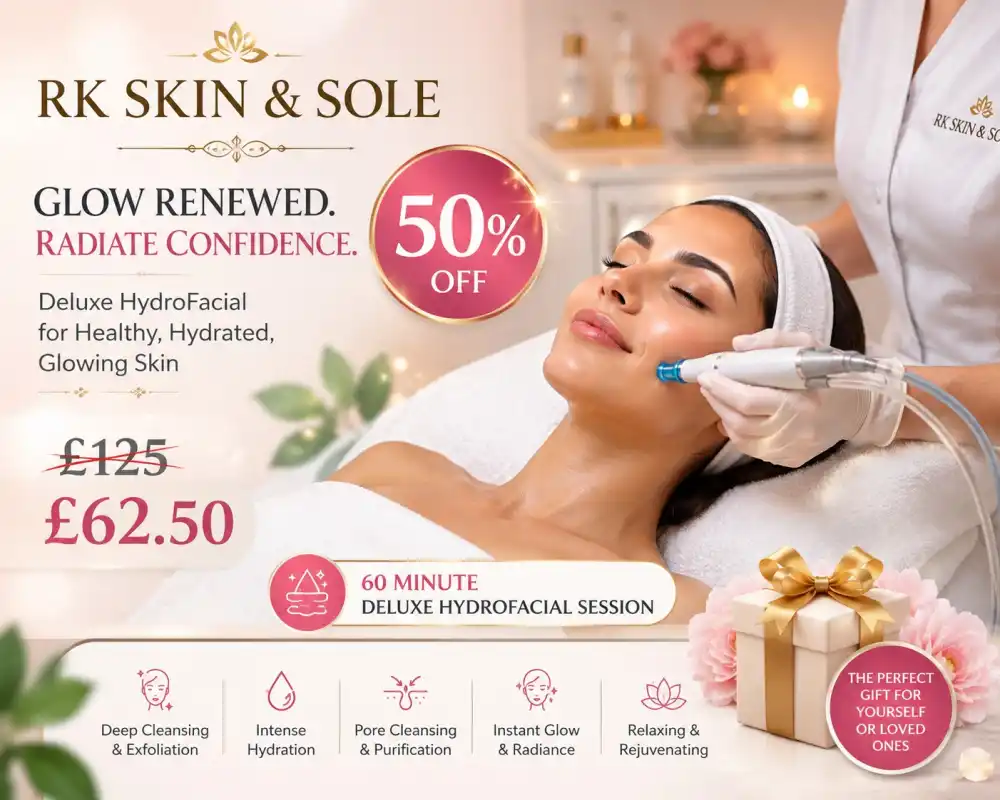 50% Off 60 Minute Deluxe HydroFacial Session at RK Skin & Sole