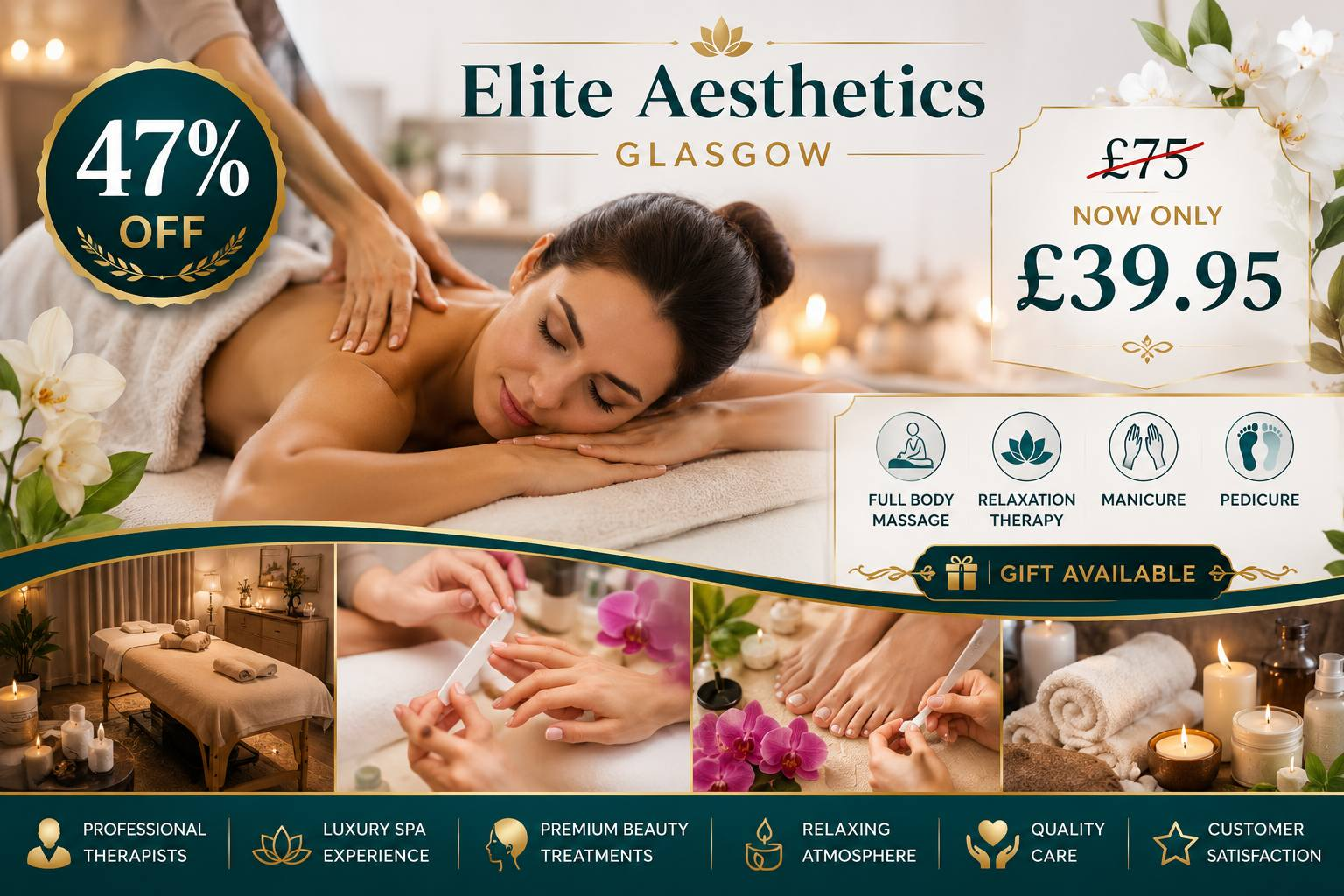 60 Minute Full Body Massage or 90 Minute Pamper Package with Mani Pedi Up to 47 Percent Off