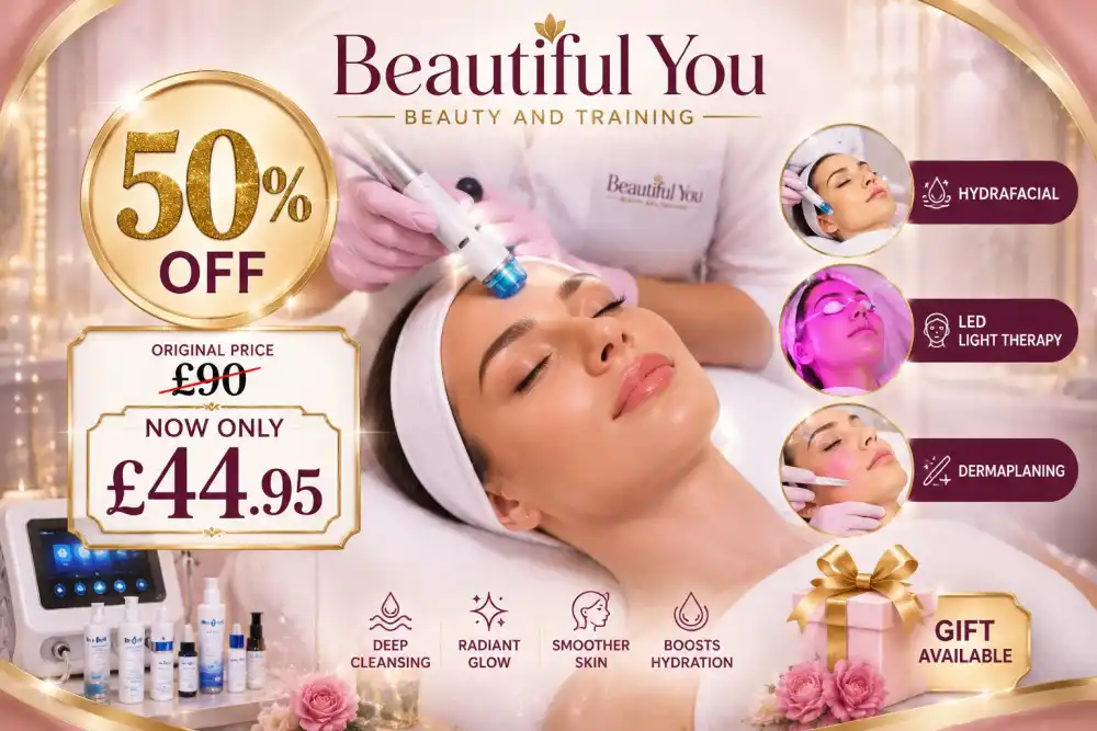 Up to 50% Off Luxury Hydrafacial with LED Light Therapy & Dermaplaning