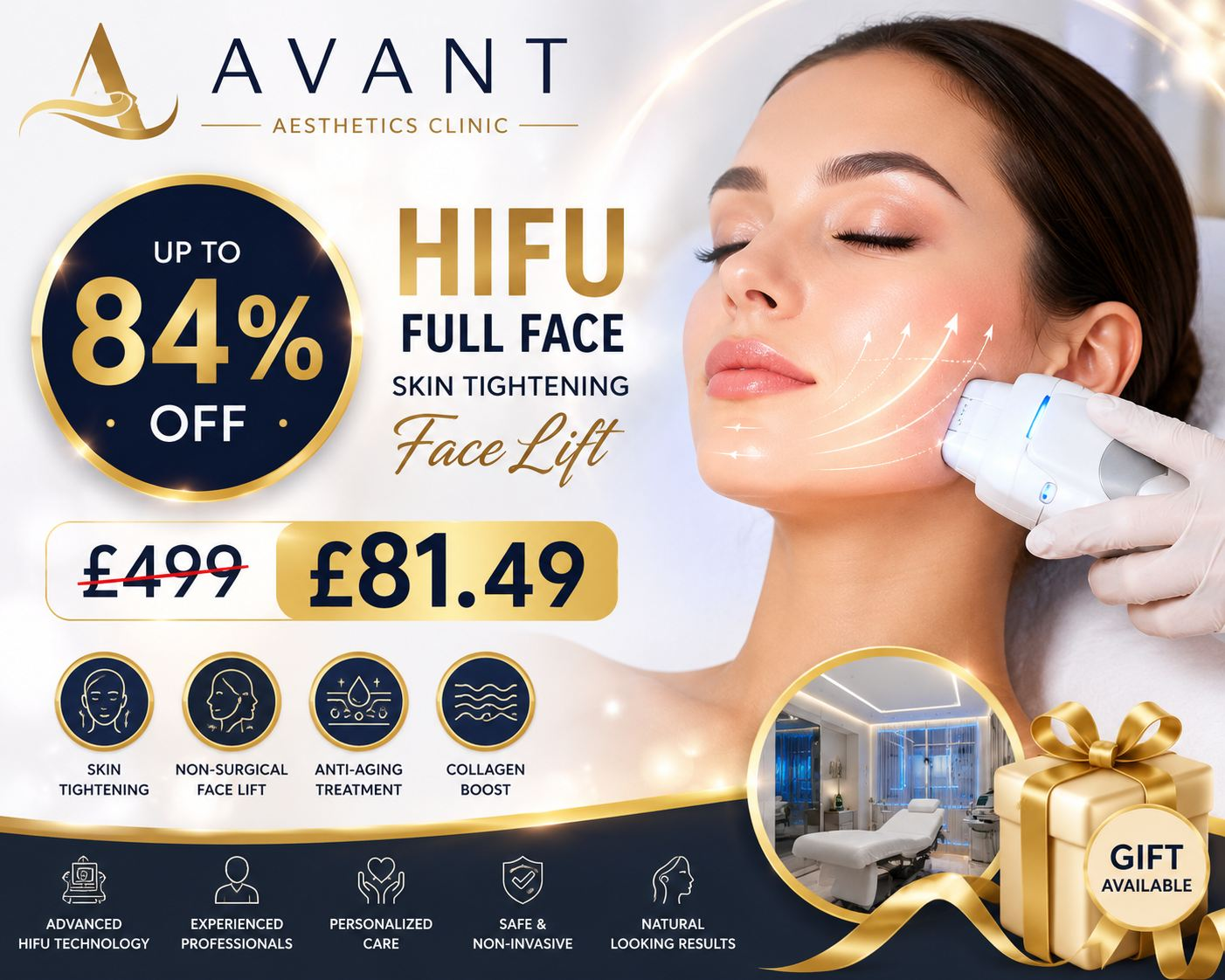 Up to 84% Off HIFU Full Face Skin Tightening Face Lift