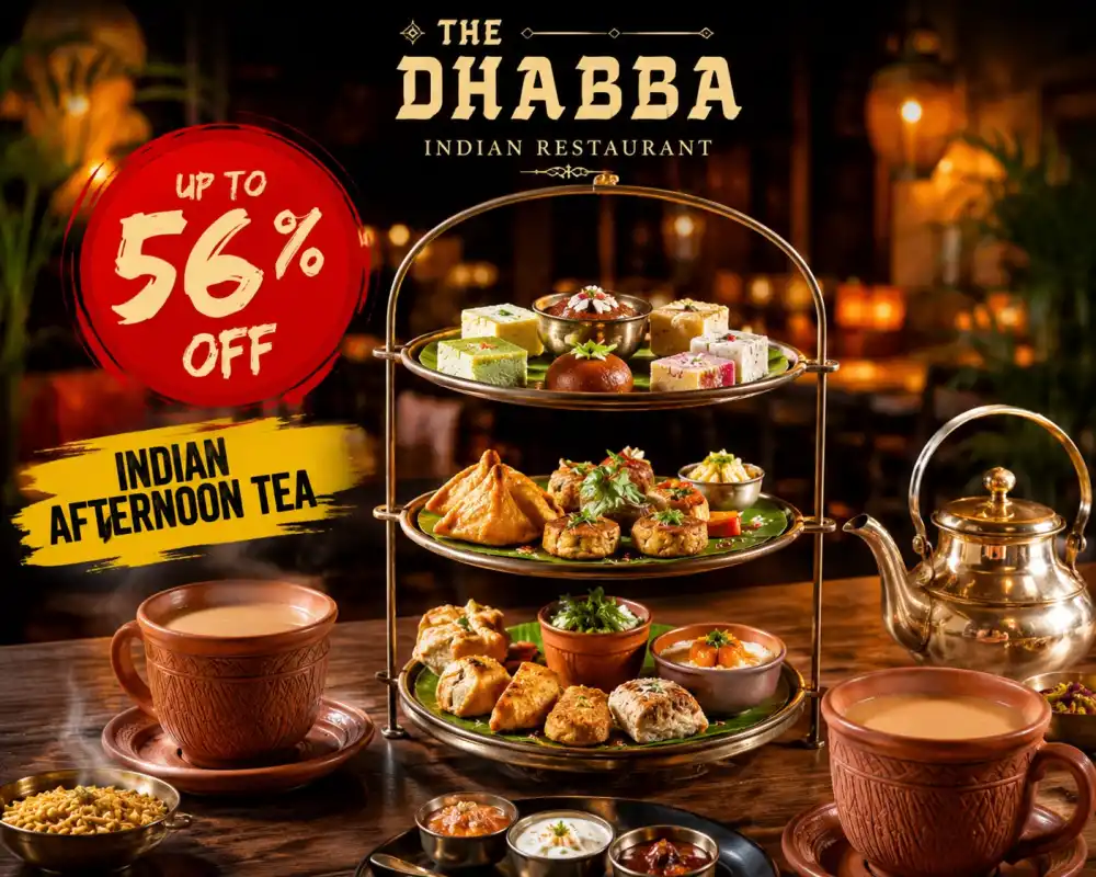 Indian Afternoon Tea Experience for 2 or 4 with Savory and Sweet Treats – Up to 56% Off