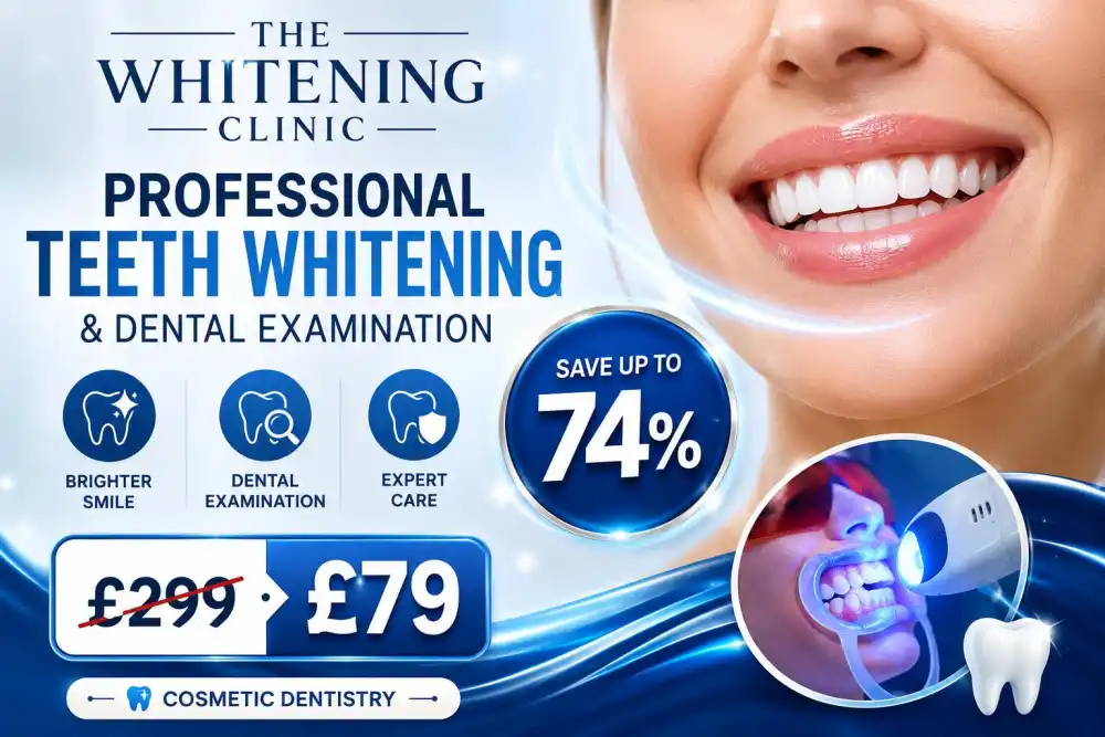 Laser Teeth Whitening Plus Examination for £79