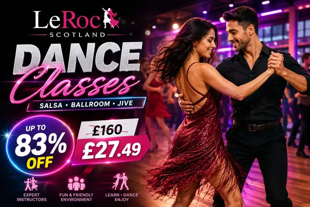 Join 4, 6 or 8 Dance Classes for One or Two at LeRoc Scotland – Up to 83% Off