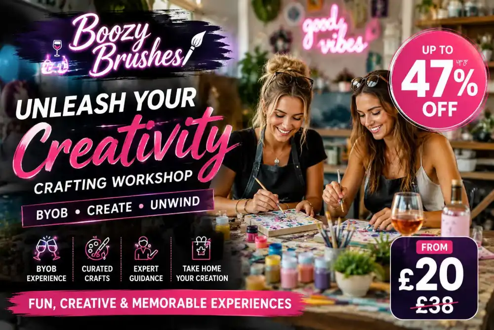 Unleash Your Creativity at Boozy Brushes Crafting Workshop – Up to 47% Off