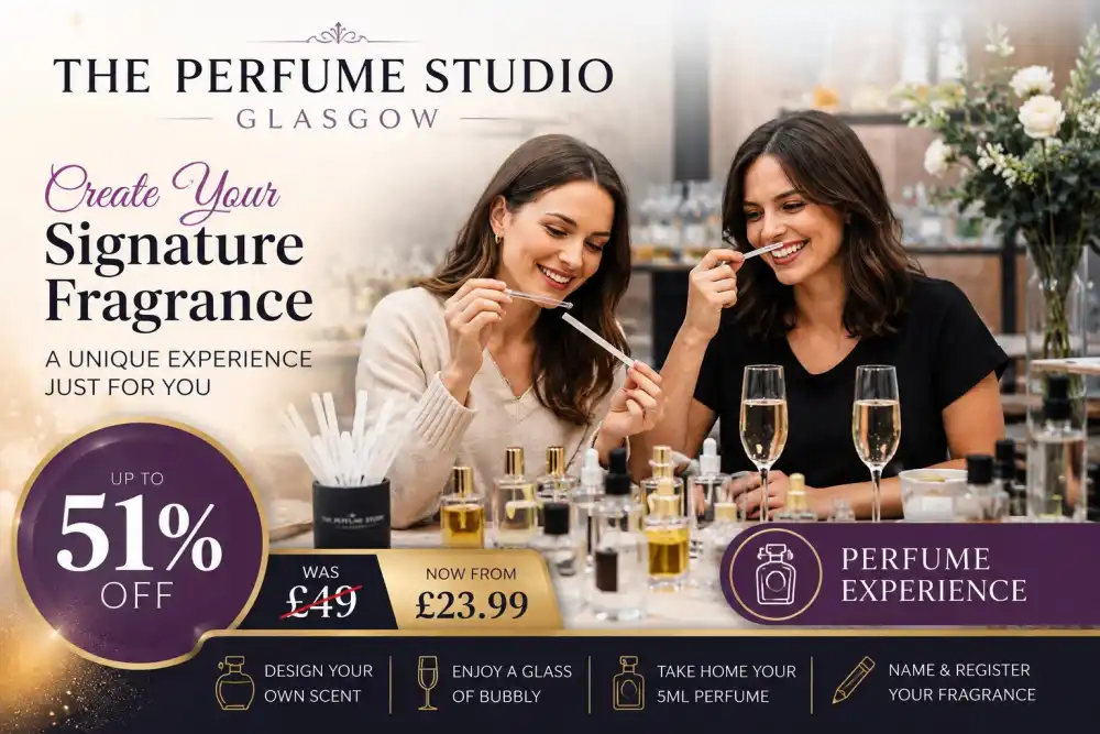 Make Your Own Perfume Experience for 1 or 2 People with Glass of Bubbly – Up to 51% Off
