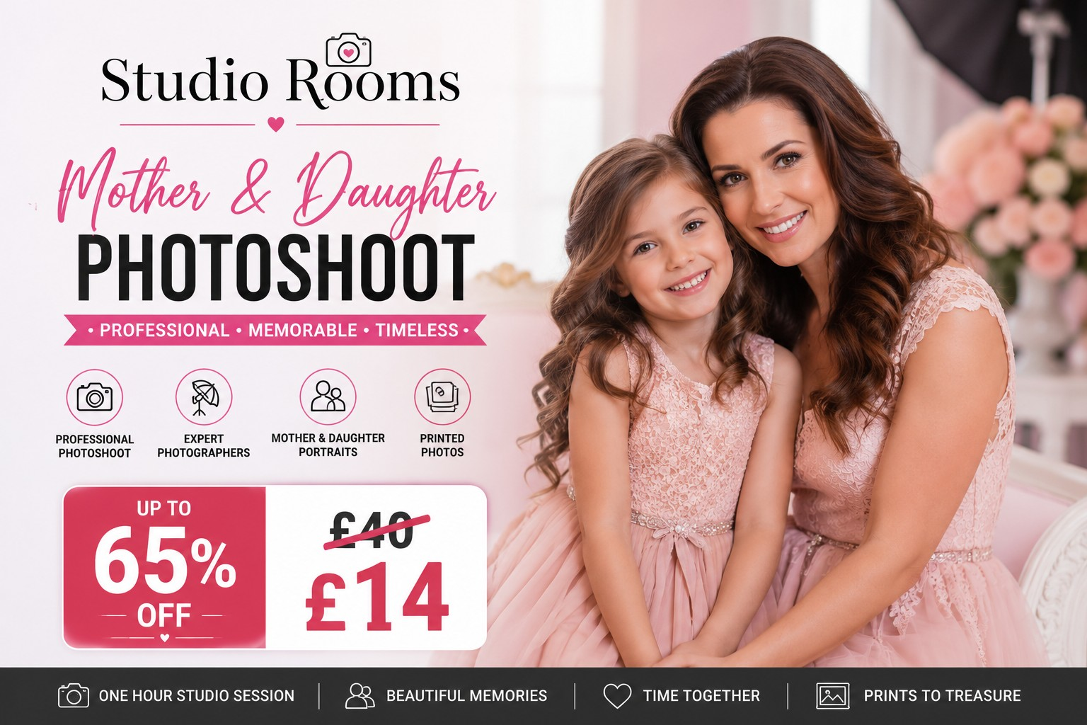 One Hour Mother and Daughter Photoshoot with Prints