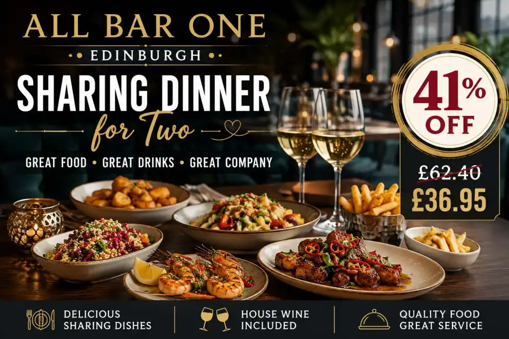 Sharing Dinner for 2 with Small Plates Large Plate Sides and House Wines