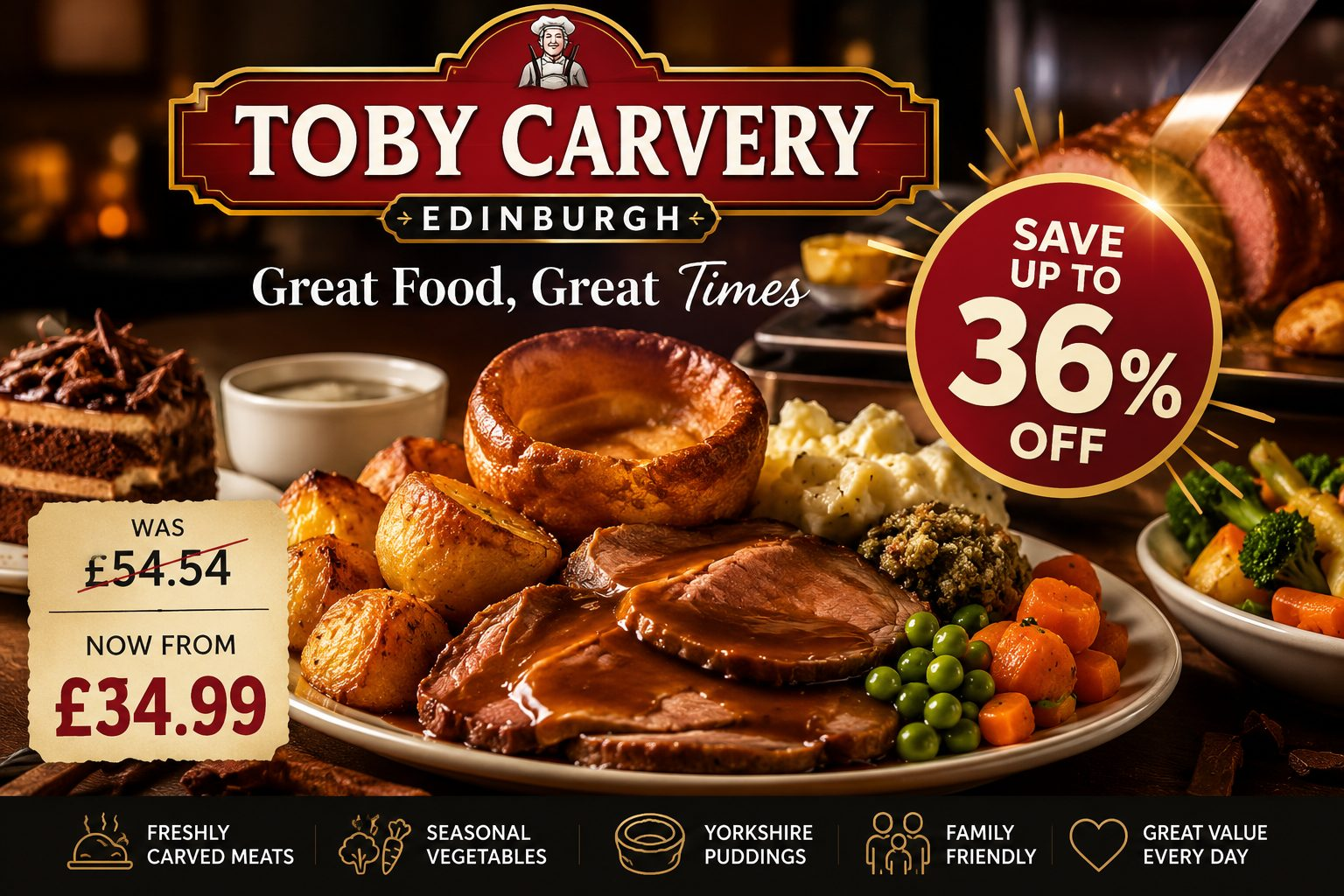 2 Courses for 2 Adults or Family Dining Deal Save Up to 36 Percent