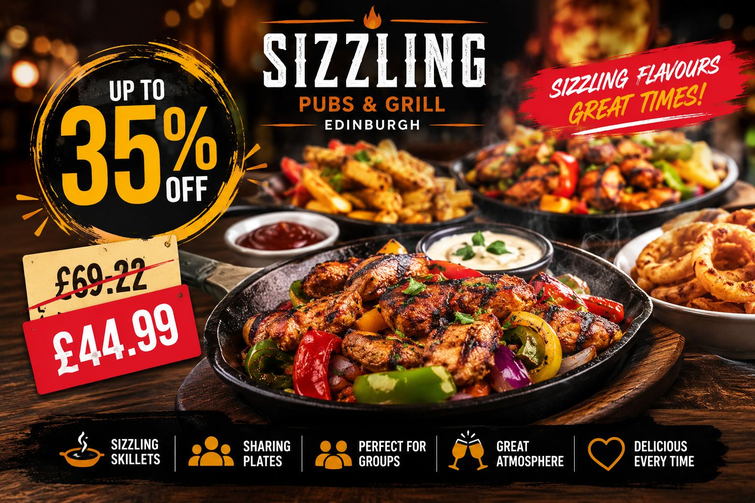 Up to 35% Off Sizzling Skillets & Starter Sharing Meals