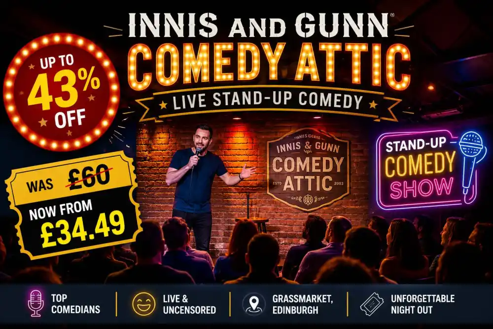 Up to 43% Off Edinburgh Comedy Show Tickets at Innis and Gunn Comedy Attic