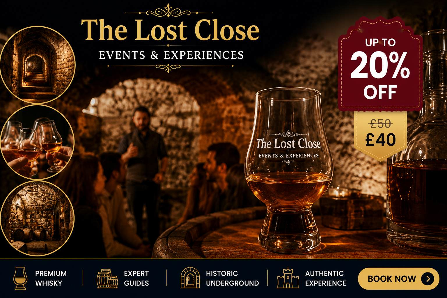90 Minute Underground Whisky Tasting Experience in Edinburgh Old Town