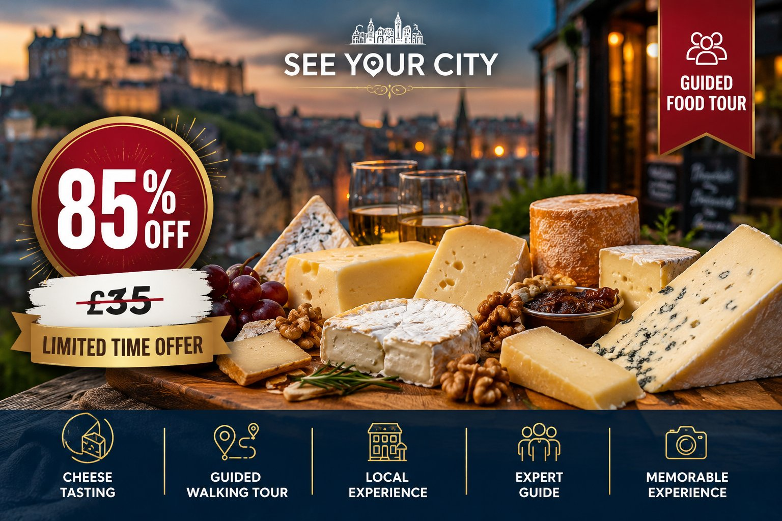 Edinburgh Cheese Crawl Guided Food Tour Experience
