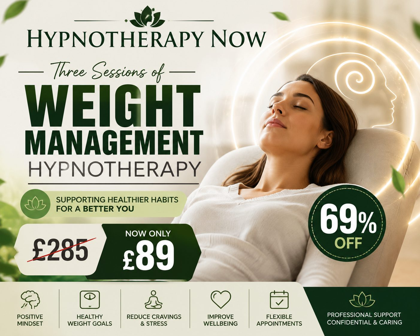 Three Sessions of Weight Management Hypnotherapy
