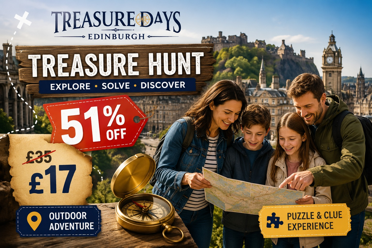 Family or Cryptic Treasure Hunt Up to 51 Percent Off