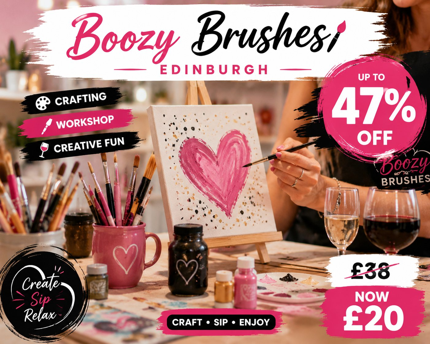 BRSHES Crafting Workshop For Two Large Curated Craft