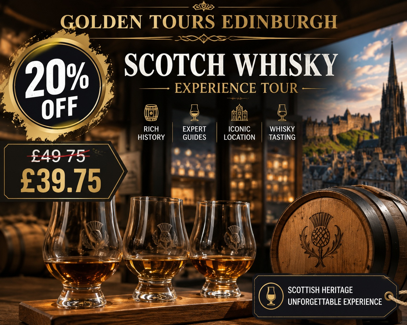 Scotch Whisky Experience Tour for One in Edinburgh
