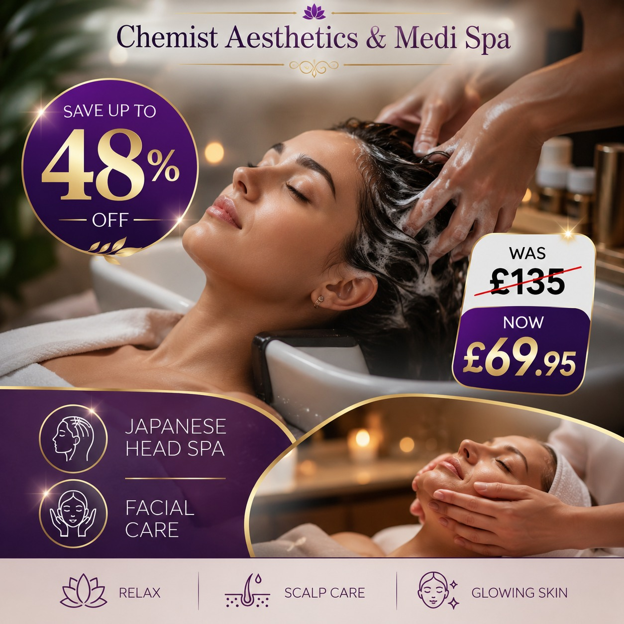 Japanese Head Spa Signature Packages with Facial – Up to 48% Off