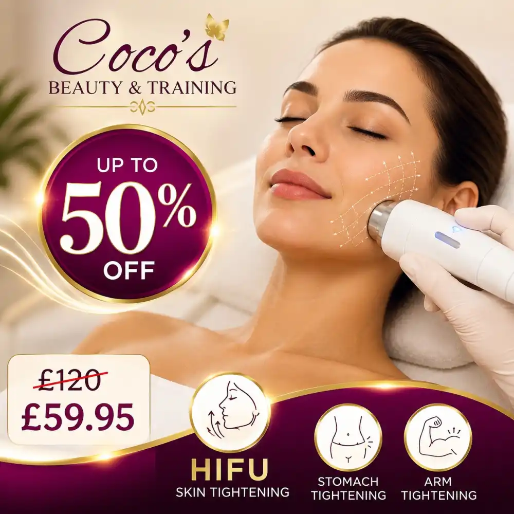 Up to 50% Off HIFU Skin Tightening Treatment for Face, Stomach or Arms at Coco's Beauty & Training