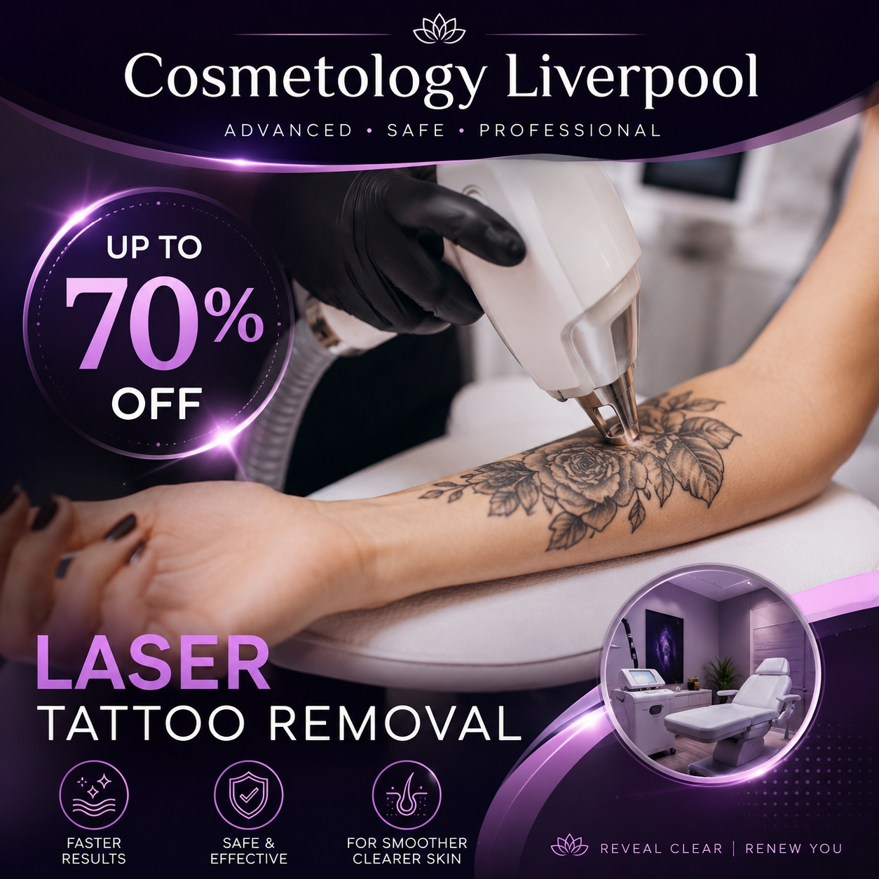 Laser Tattoo Removal – Up to 70% Off 1 or 3 Sessions for Small & Medium Tattoos